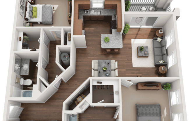 2 beds, 2 baths, 1,234 sqft, $1,824, Unit 2227