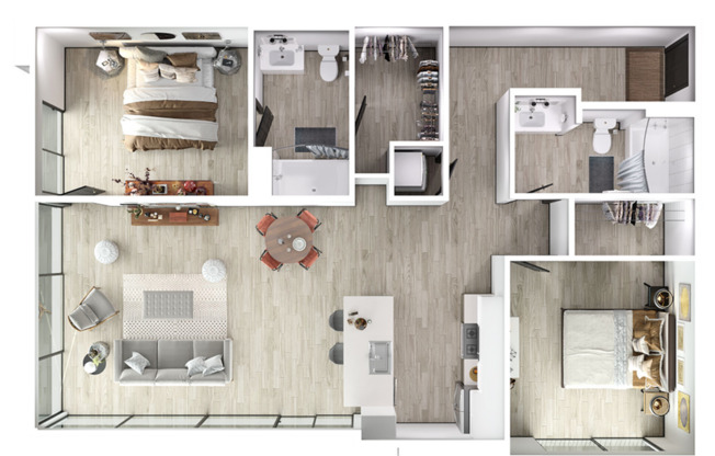 2 beds, 2 baths, 1,058 sqft, $4,995, Unit PH518