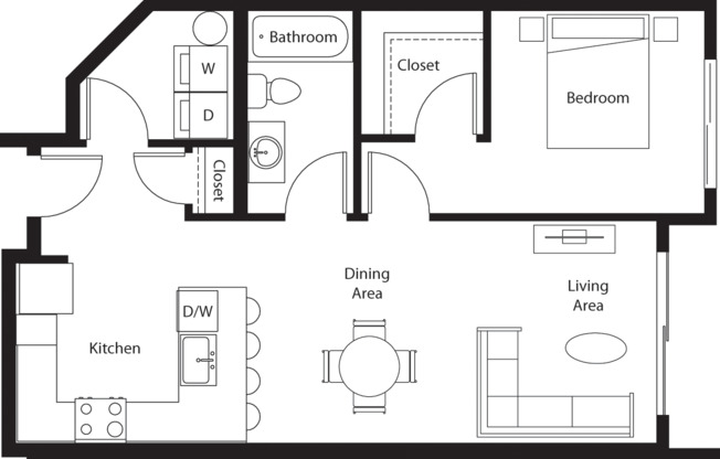 1 bed, 1 bath, 657 sqft, $2,080, Unit 203