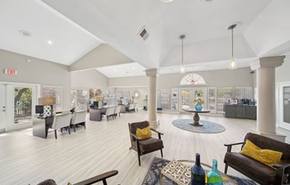Interior of leasing office and clubhouse at Davenport Apartments in Dallas, TX
