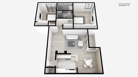 Two Bed + Two Bath Floorplan