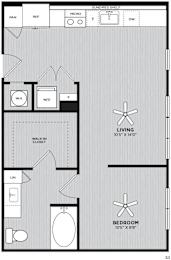 Studio, 1 bath, 594 sqft, $1,231