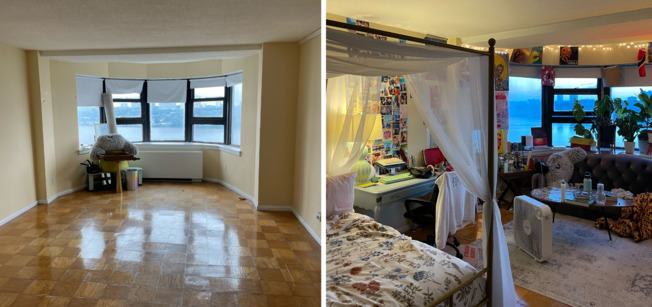 Apartment Tour: This NYC Renter Decorated her Oversized Washington Heights Bedroom on a Budget 