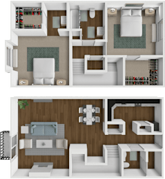 2 beds, 1.5 baths, 1,152 sqft, $1,310