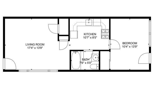 1 bed, 1 bath, 700 sqft, $1,400, Unit 105-06 E Grove St