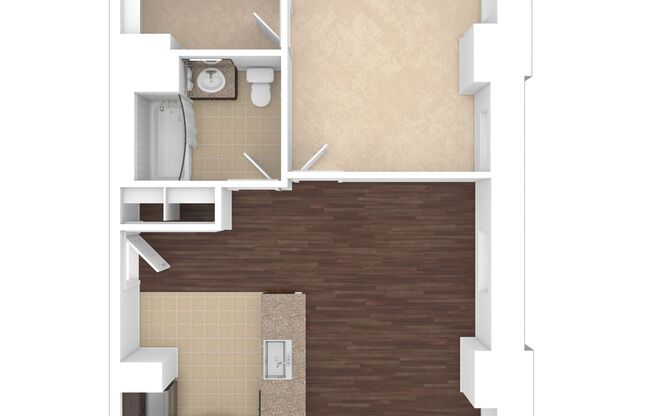 1 bed, 1 bath, 638 sqft, $2,295, Unit M-G6