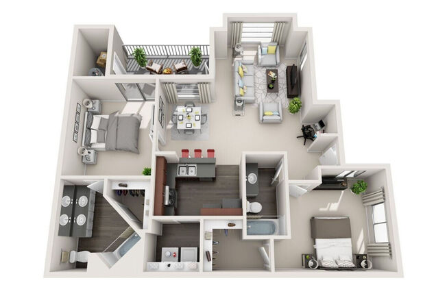 2 beds, 2 baths, 1,052 sqft, $1,620