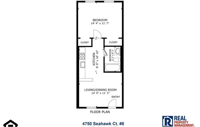 1 bed, 1 bath, $850, Unit # 8