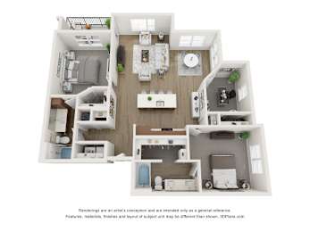 2 beds, 2 baths, 1,350 sqft, $2,120