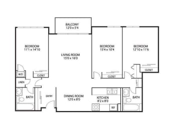 3 beds, 2 baths, 1,360 sqft, $2,700