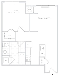 1 bed, 1 bath, 676 sqft, $2,255
