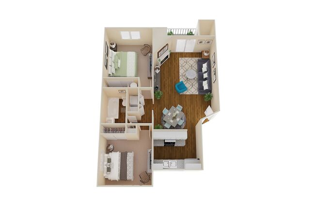 2 beds, 1 bath, 850 sqft, $1,929, Unit E102