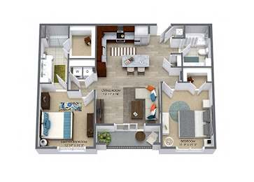 2 beds, 2 baths, 1,100 sqft, $1,973