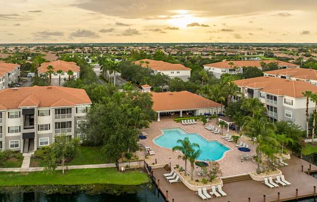 Sundeck and pool area at Yacht Club, Bradenton, FL, 34212