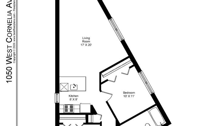 2 beds, 1 bath, 679 sqft, $3,575, Unit 1050-201