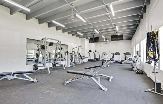 fully equipped gym at fairways hills apartments