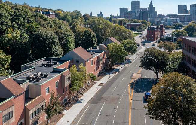 Pool city views college hill downtown providence Rhode Island State House Route 195 95 Brown university RISD