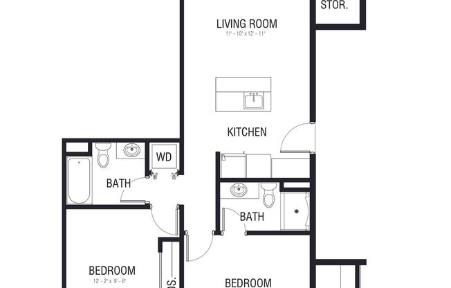 2 beds, 2 baths, 795 sqft, $3,495, Unit 5109-203