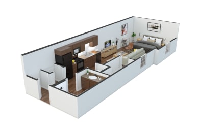 Studio, 1 bath, 484 sqft, $1,076