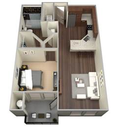 1 bed, 1 bath, 606 sqft, $1,420