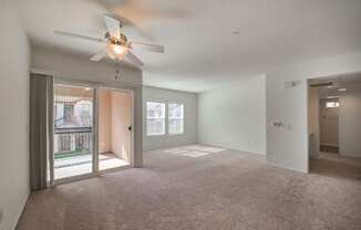 Living and dining room Living room with a ceiling fan and dining room at Monarch at Dos Vientos Newbury Park, CA 91320