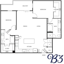 2 beds, 2 baths, 1,205 sqft, $2,195