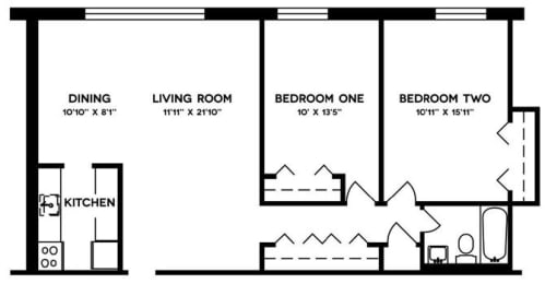 2 beds, 1 bath, 825 sqft, $2,320