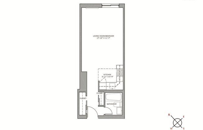 Studio, 1 bath, 380 sqft, $3,600, Unit 5T