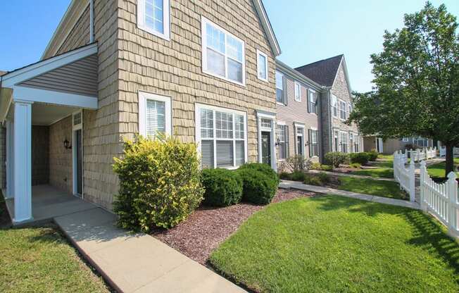 This is a picture of the building exteriors at Nantucket Apartments, in Loveland, OH.