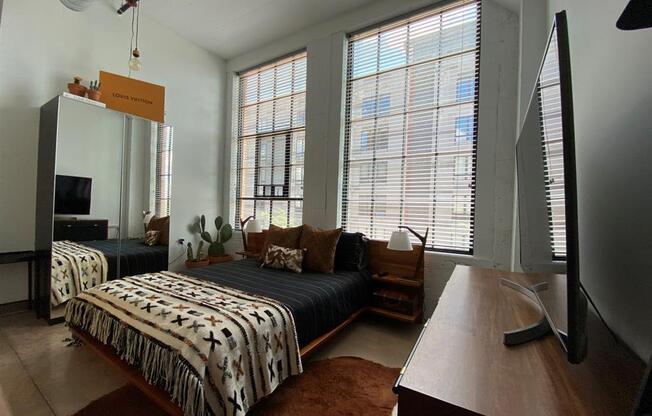 Bedroom with Large Windows