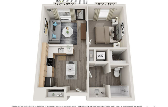 1 bed, 1 bath, 525 sqft, $1,645