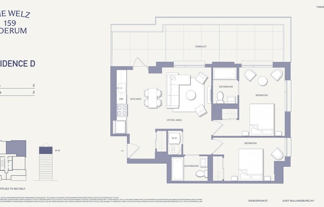 2 beds, 2 baths, $6,300, Unit 18D