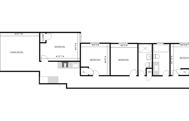 4 beds, 2 baths, 1,200 sqft, $6,500, Unit 491