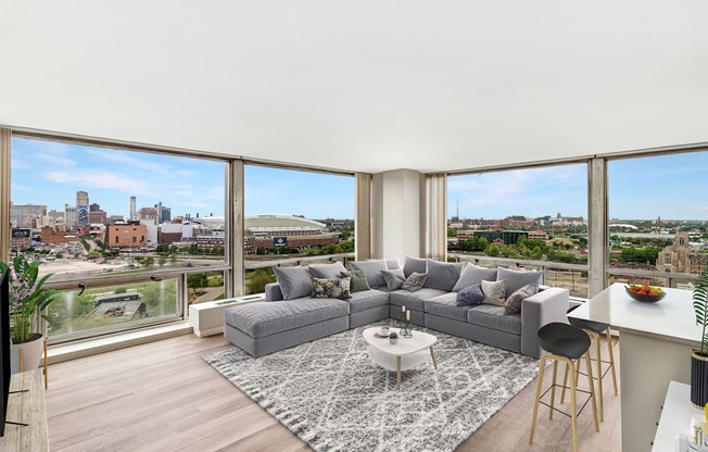 Living Room With Plenty Of Natural Light at The Pavilion, Michigan