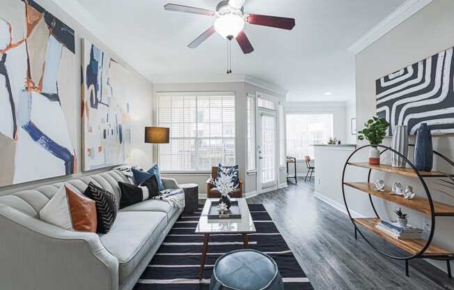 living room with hardwood-style flooring