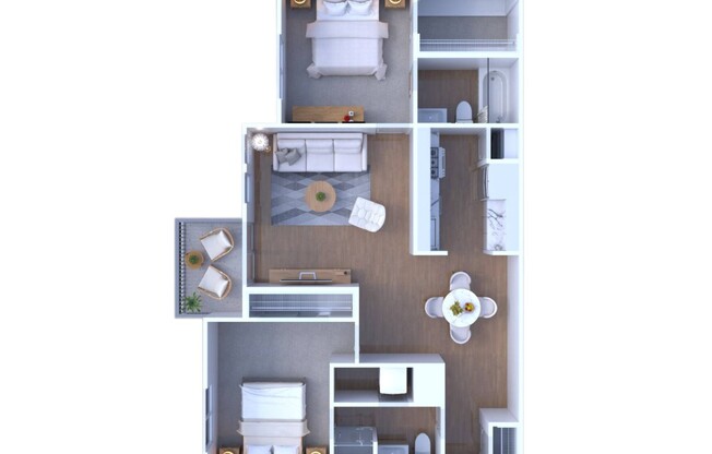 2 beds, 2 baths, 950 sqft, $1,564