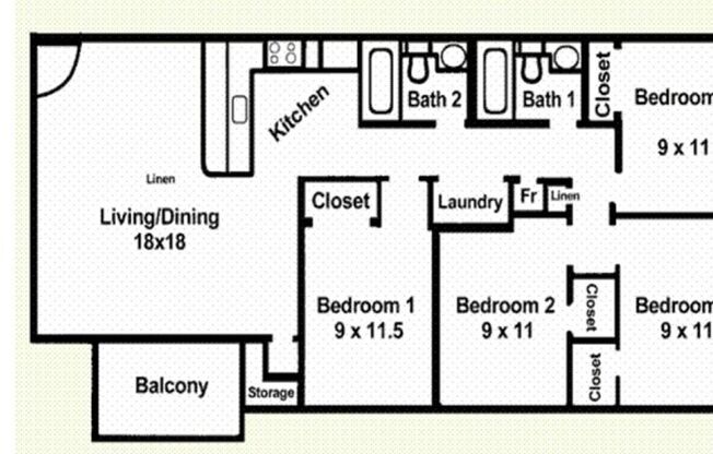 1207 J University Terrace | 4 Bedroom 2 Bath Condo | August 1st