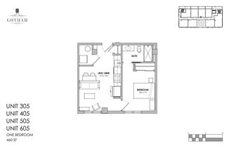 1 bed, 1 bath, 460 sqft, $1,400, Unit 605