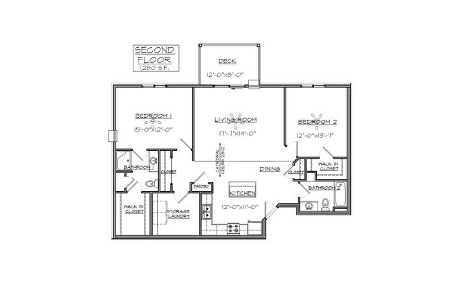 2 beds, 2 baths, 1,280 sqft, $1,529.99, Unit 2743P-05
