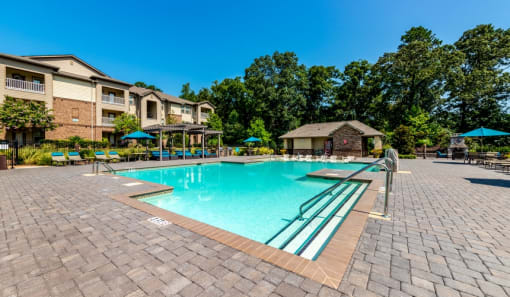 the swimming pool at our apartments at Echo at Lake Norman, Mooresville, NC 28117