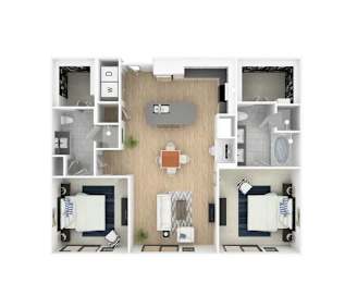 2 beds, 2 baths, 1,224 sqft, $2,081