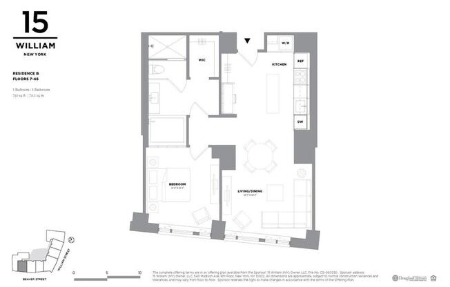 1 bed, 1 bath, 791 sqft, $6,000, Unit 45B