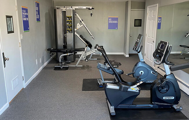 Remodeled Fitness Center at apartment complex