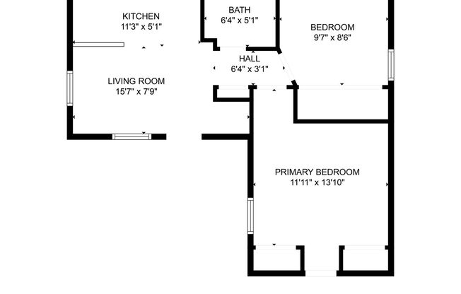 2 beds, 1 bath, 588 sqft, $1,600, Unit 1