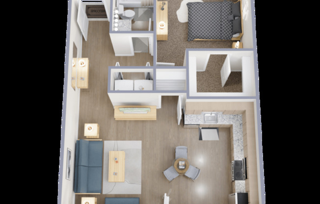 1 bed, 1 bath, 687 sqft, $949