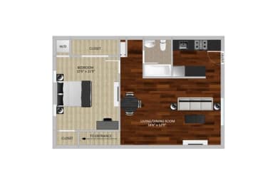 1 bed, 1 bath, 650 sqft, $1,016