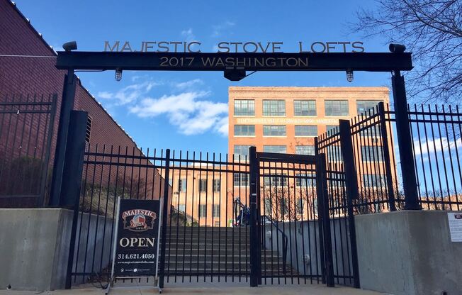 the entrance to maastric store lofts in front of the gate to the