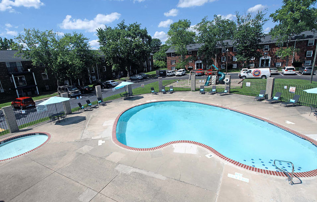 outdoor pool at apartment complex