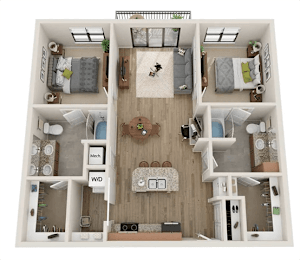 2 beds, 2 baths, 1,126 sqft, $1,645