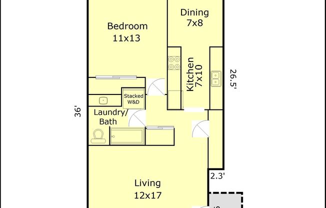 1 bed, 1 bath, 698 sqft, $1,399, Unit 83